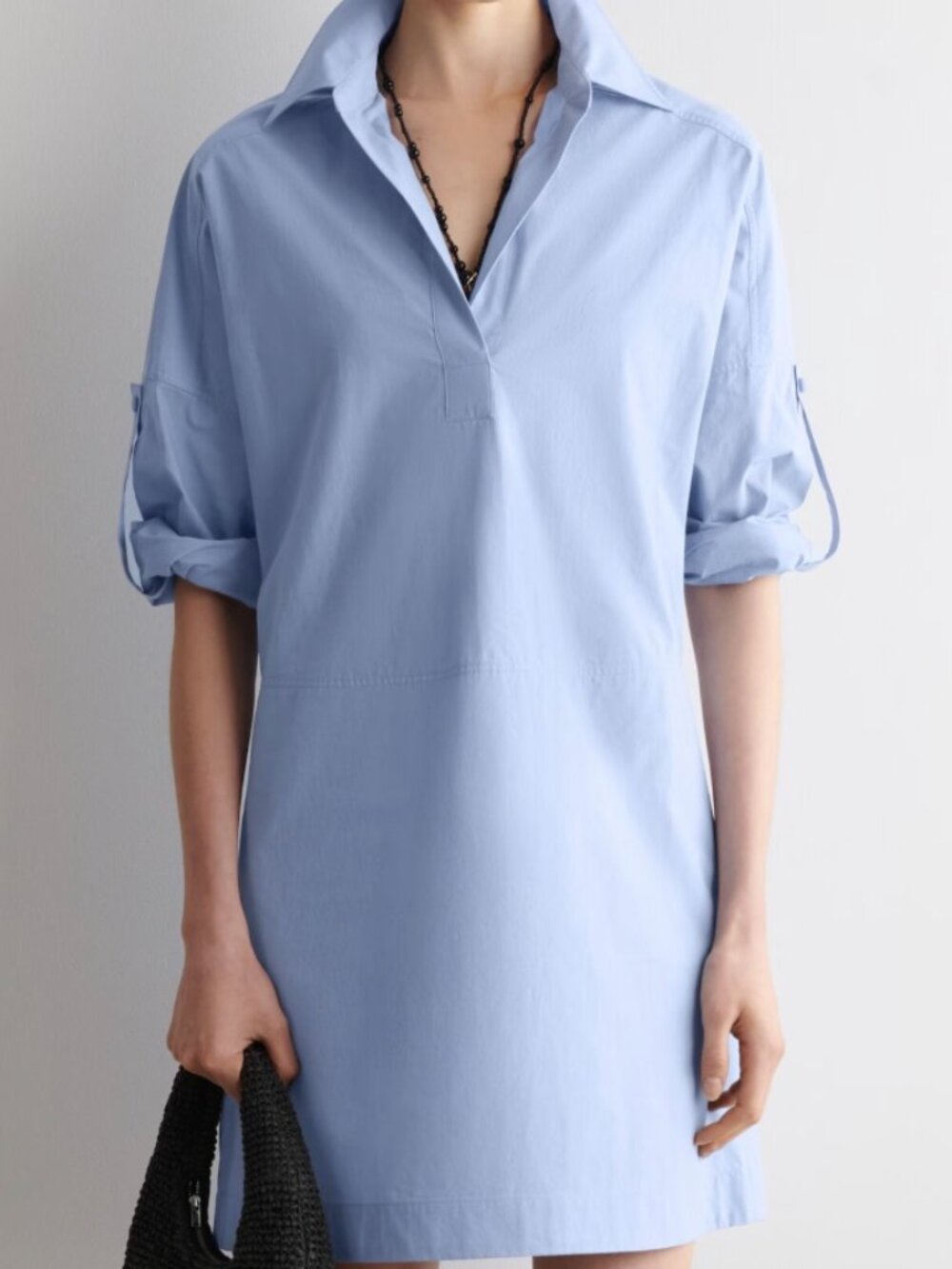 COS Collared Shirt Blouse Light Blue Cotton Poplin NWT Size 38 / US 8